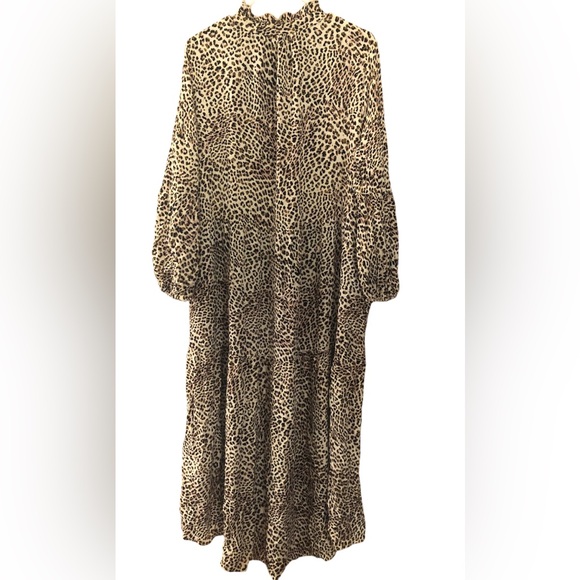 NWT! Terra & Sky Women's Plus Size Long Sleeve Printed Peasant Midi Dress - Picture 3 of 7